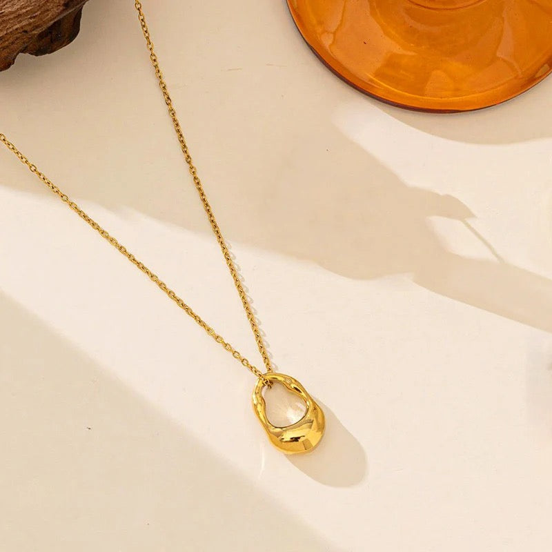 Modern Sculptural Gold Pendant Necklace