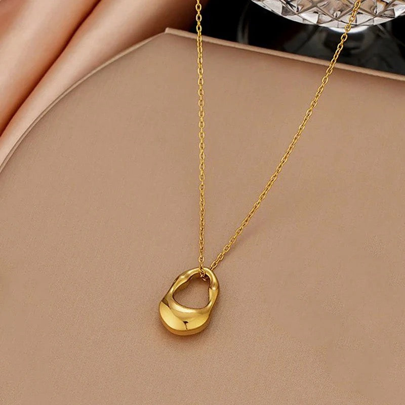 Modern Sculptural Gold Pendant Necklace