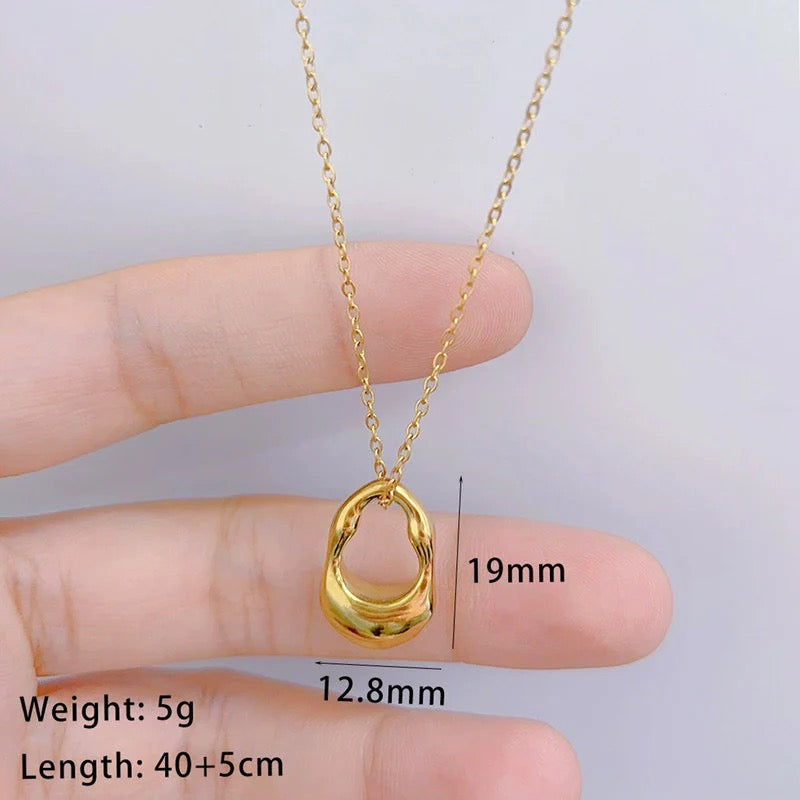 Modern Sculptural Gold Pendant Necklace