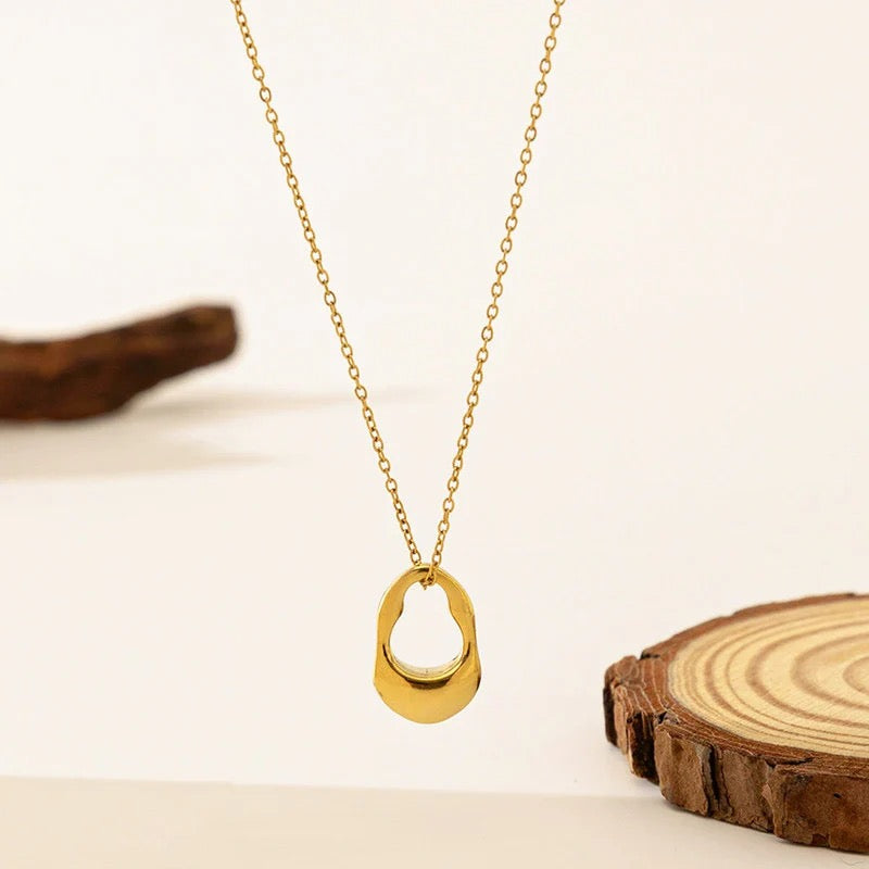 Modern Sculptural Gold Pendant Necklace