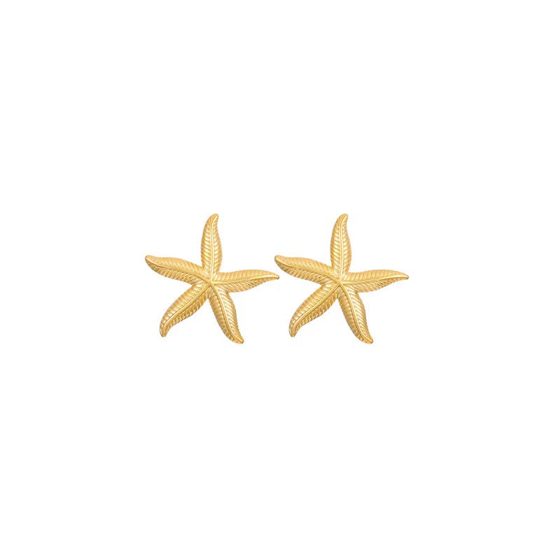 Anti Tarnish Gold Starfish Statement Earring