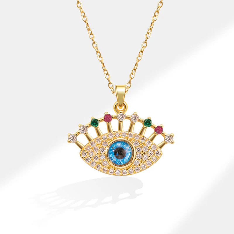 Gold Evil Eye Pendant Necklace
