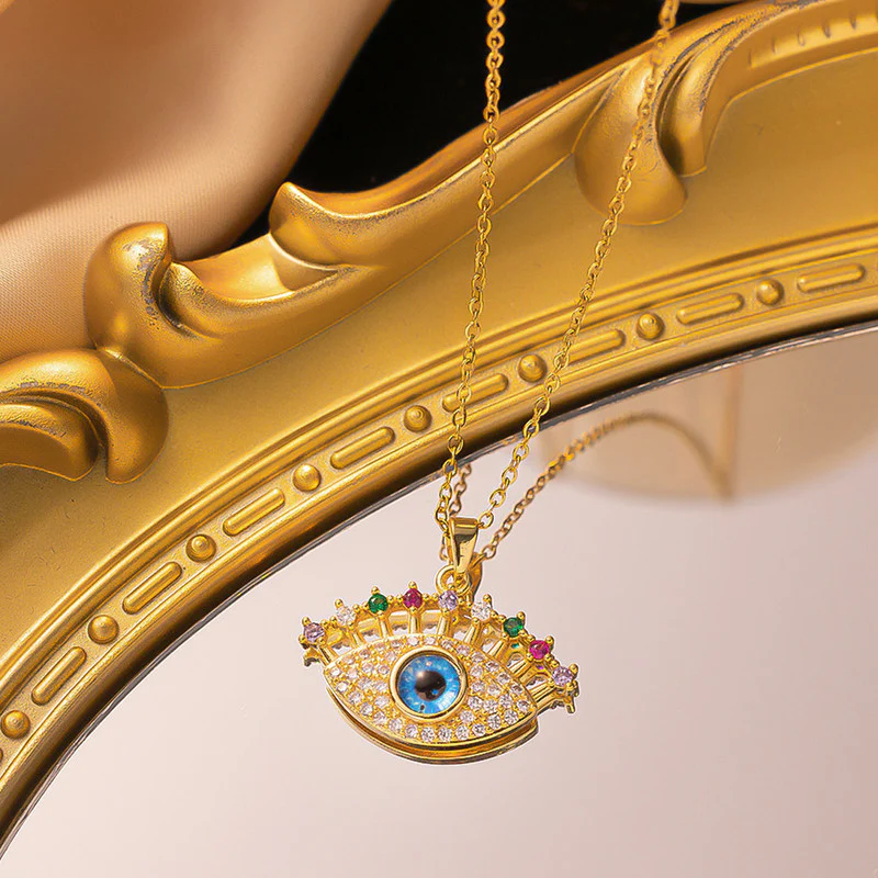 Gold Evil Eye Pendant Necklace