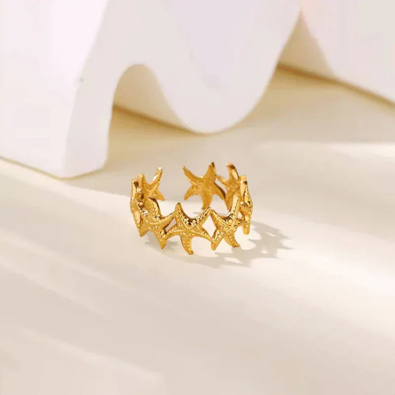 Golden Star Wrap Ring