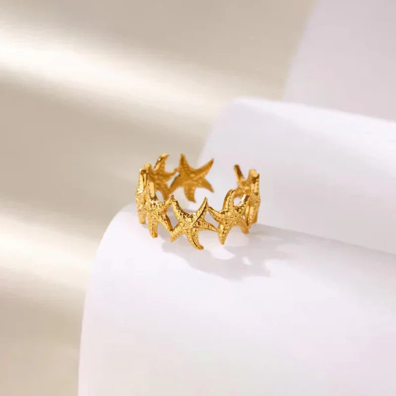 Golden Star Wrap Ring