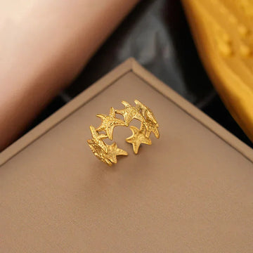 Golden Star Wrap Ring