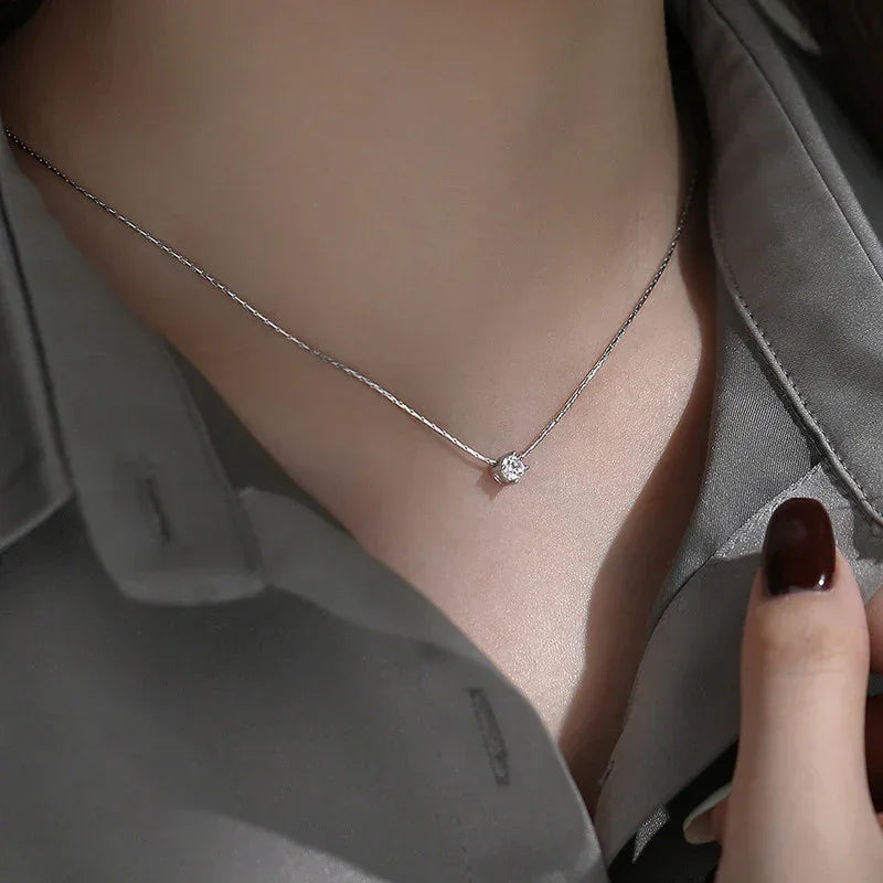 Classic Solitaire Pendant Necklace