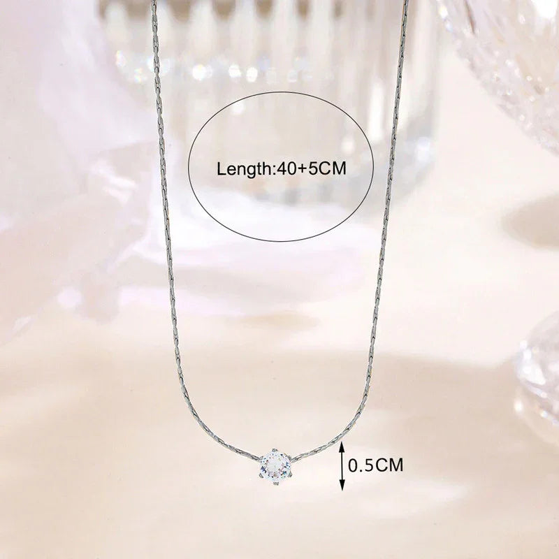 Classic Solitaire Pendant Necklace