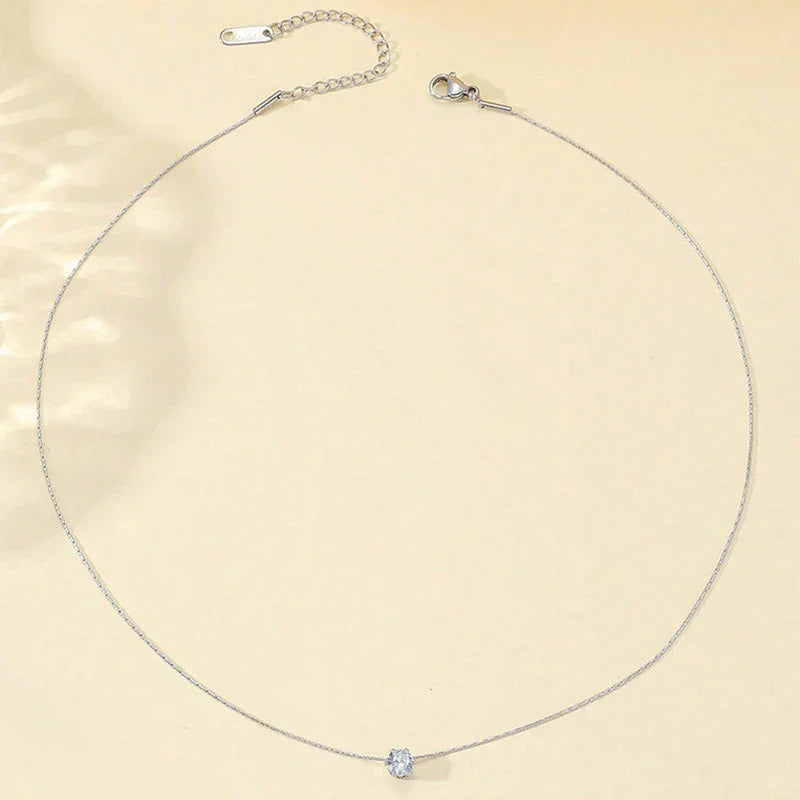 Classic Solitaire Pendant Necklace