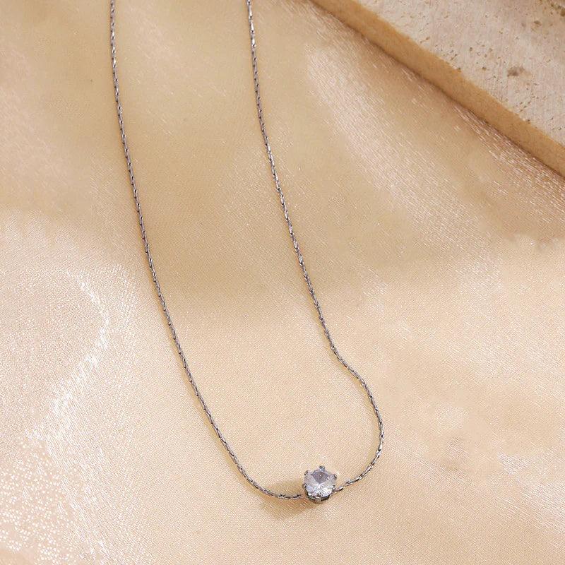Classic Solitaire Pendant Necklace