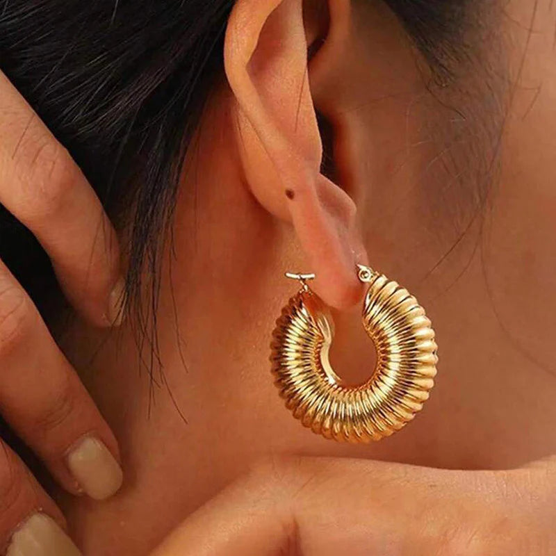 Luxury Gold-Plated Hoop & Statement Earrings Combo Set (Set of 3)