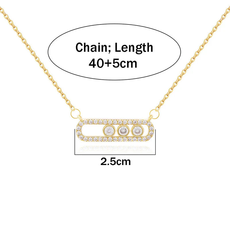 Anti Tarnish Celeste Crystal Bar Pendant Necklace
