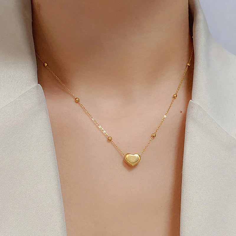Anti Tarnish Amoura Heart Pendant Necklace