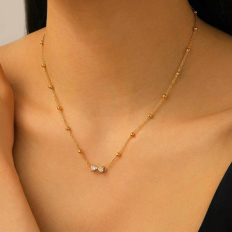 Anti Tarnish Elara Crystal Bow Necklace