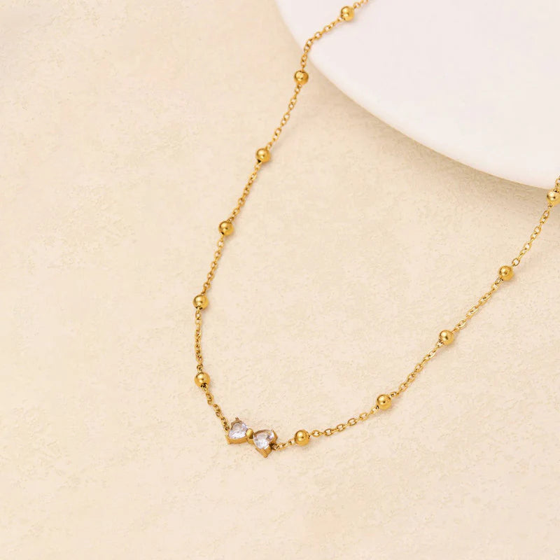 Anti Tarnish Elara Crystal Bow Necklace