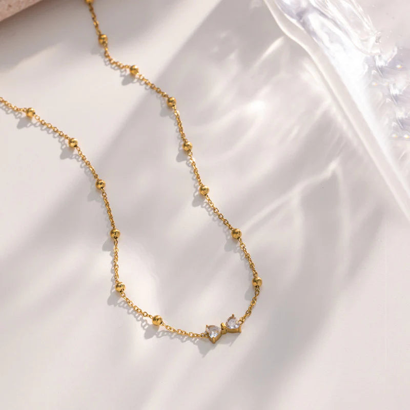 Anti Tarnish Elara Crystal Bow Necklace