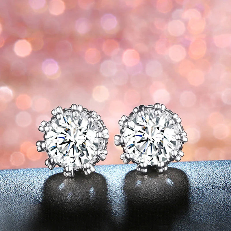 Anti Tarnish Celestia Sparkle Round Stud Earring