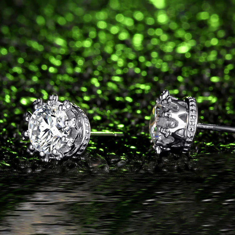 Anti Tarnish Celestia Sparkle Round Stud Earring