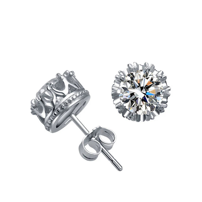 Anti Tarnish Celestia Sparkle Round Stud Earring