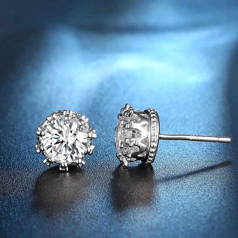 Anti Tarnish Celestia Sparkle Round Stud Earring