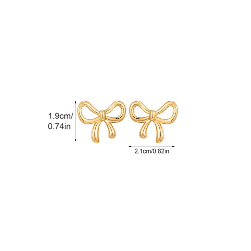 Anti Tarnish Golden Bow Knot Stud Earring
