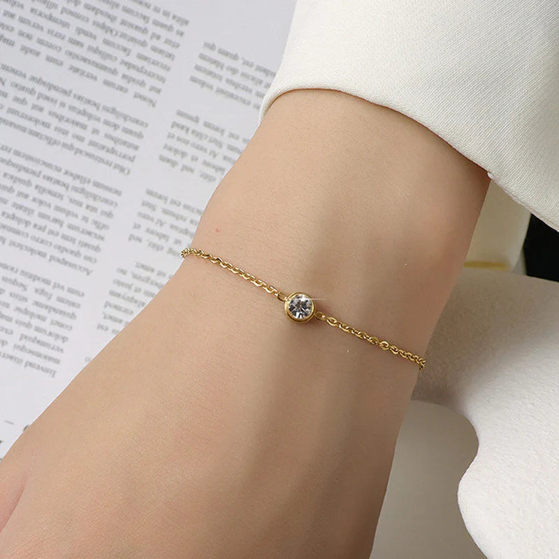 Anti Tarnish Crystal Chain Bracelet