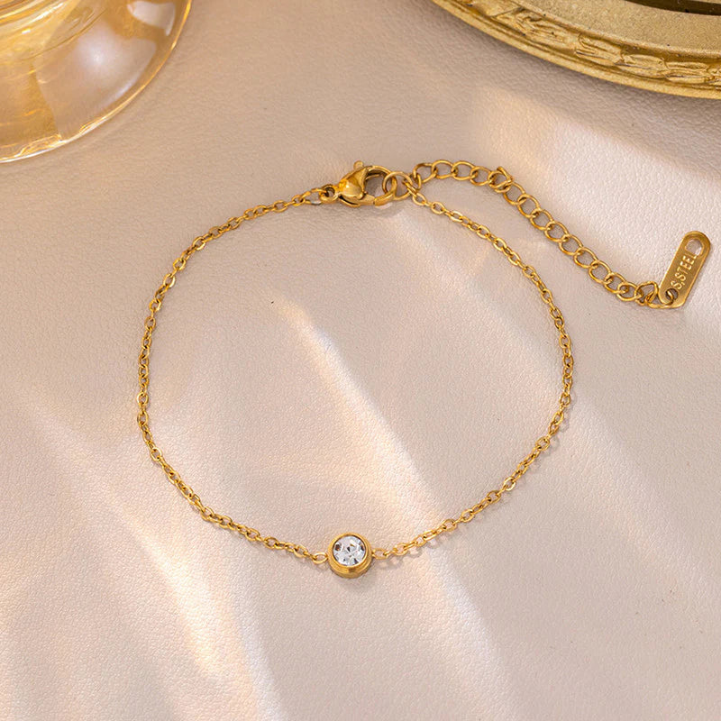 Anti Tarnish Crystal Chain Bracelet