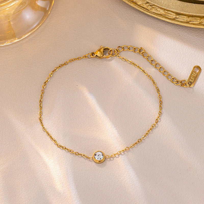 Anti Tarnish Crystal Chain Bracelet