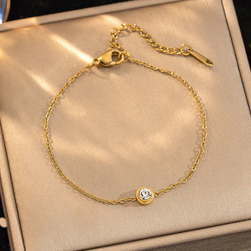 Anti Tarnish Crystal Chain Bracelet
