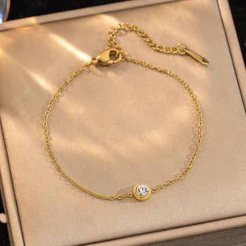 Anti Tarnish Crystal Chain Bracelet