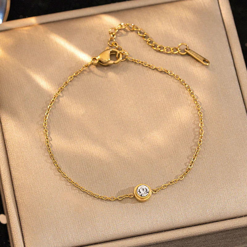 Anti Tarnish Crystal Chain Bracelet