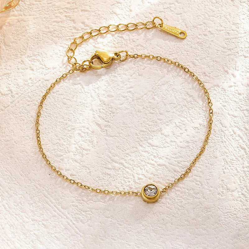 Anti Tarnish Crystal Chain Bracelet
