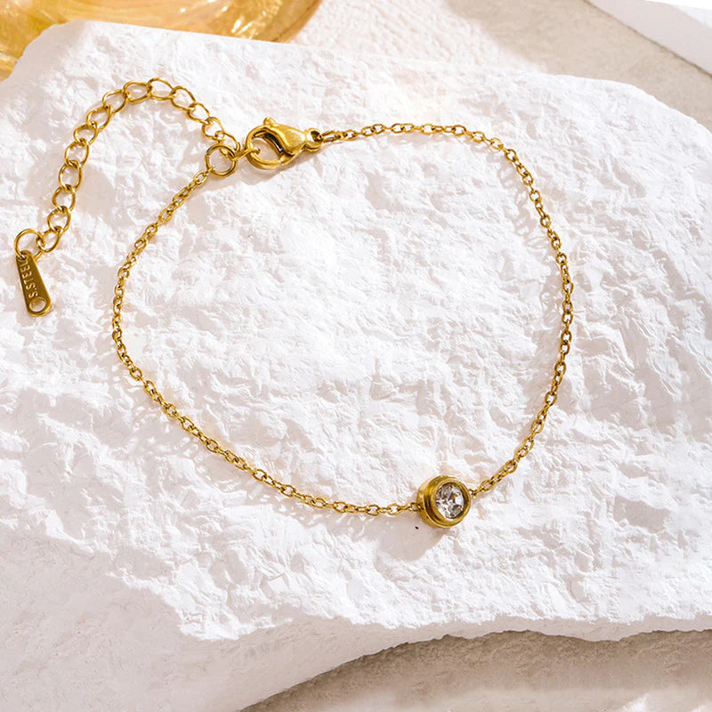 Anti Tarnish Crystal Chain Bracelet
