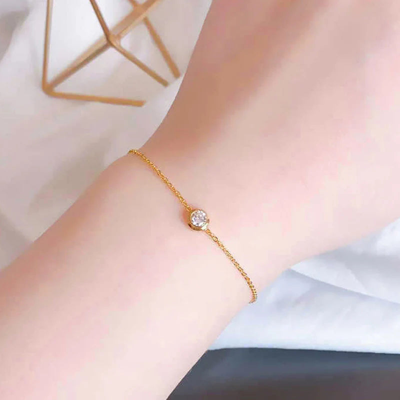Anti Tarnish Crystal Chain Bracelet
