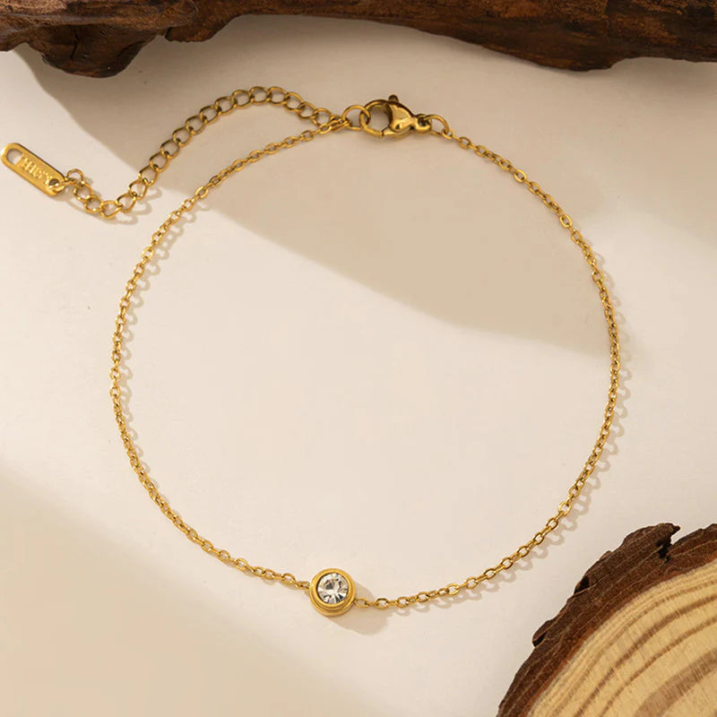 Anti Tarnish Crystal Chain Bracelet