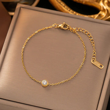 Anti Tarnish Crystal Chain Bracelet