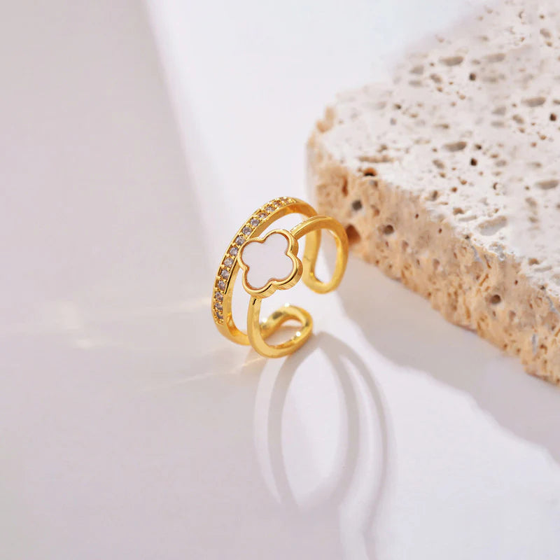 Celeste Clover Open Ring