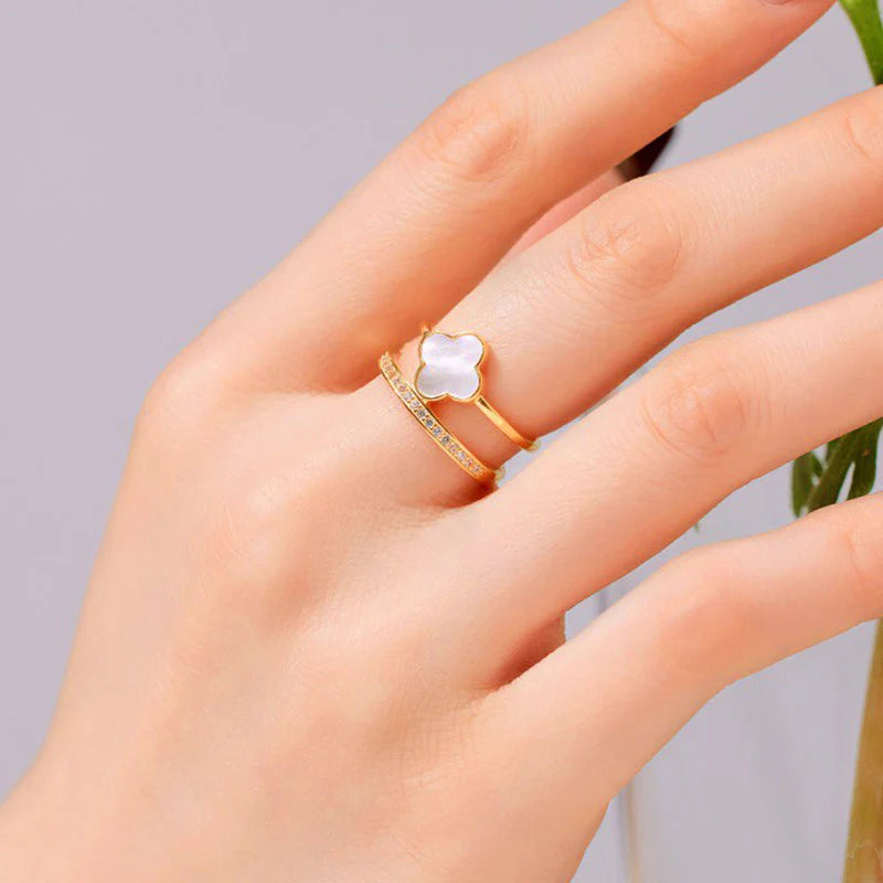 Celeste Clover Open Ring