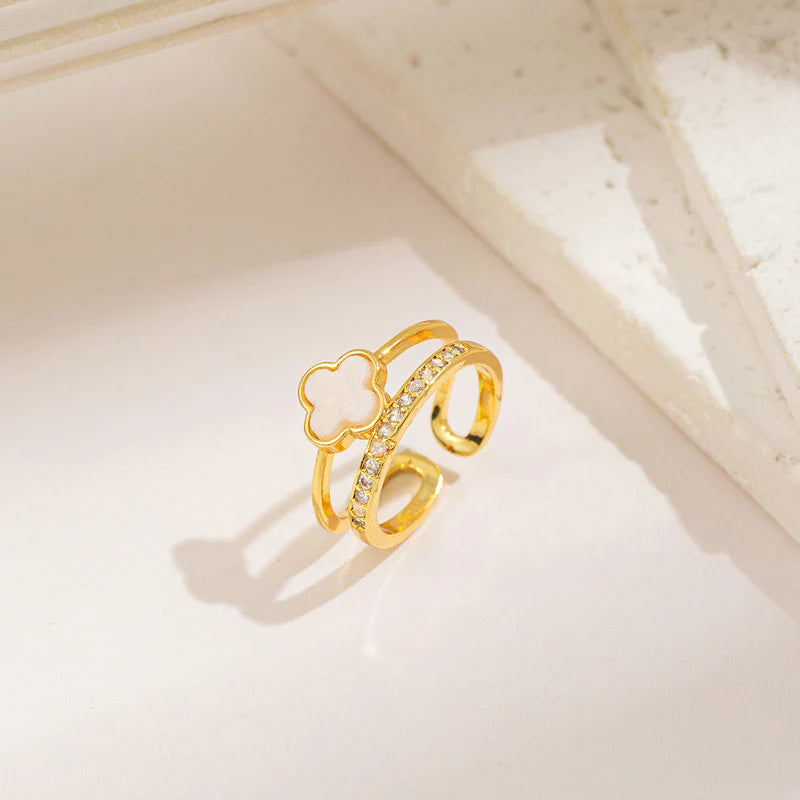 Celeste Clover Open Ring