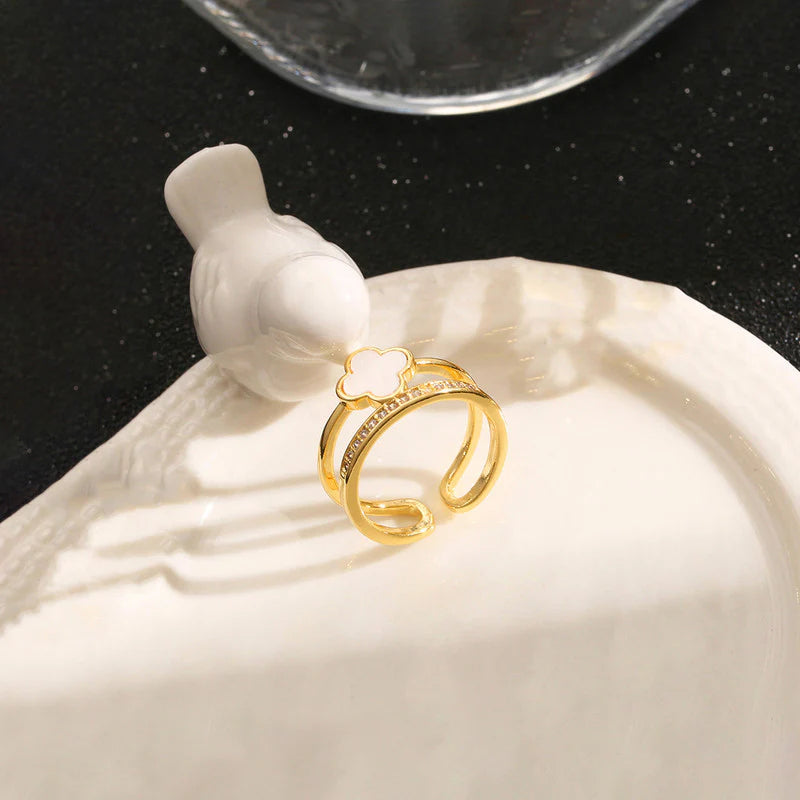 Celeste Clover Open Ring