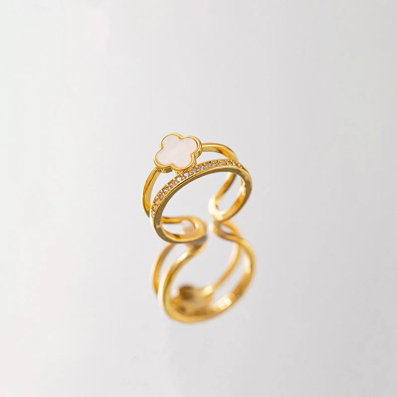 Celeste Clover Open Ring