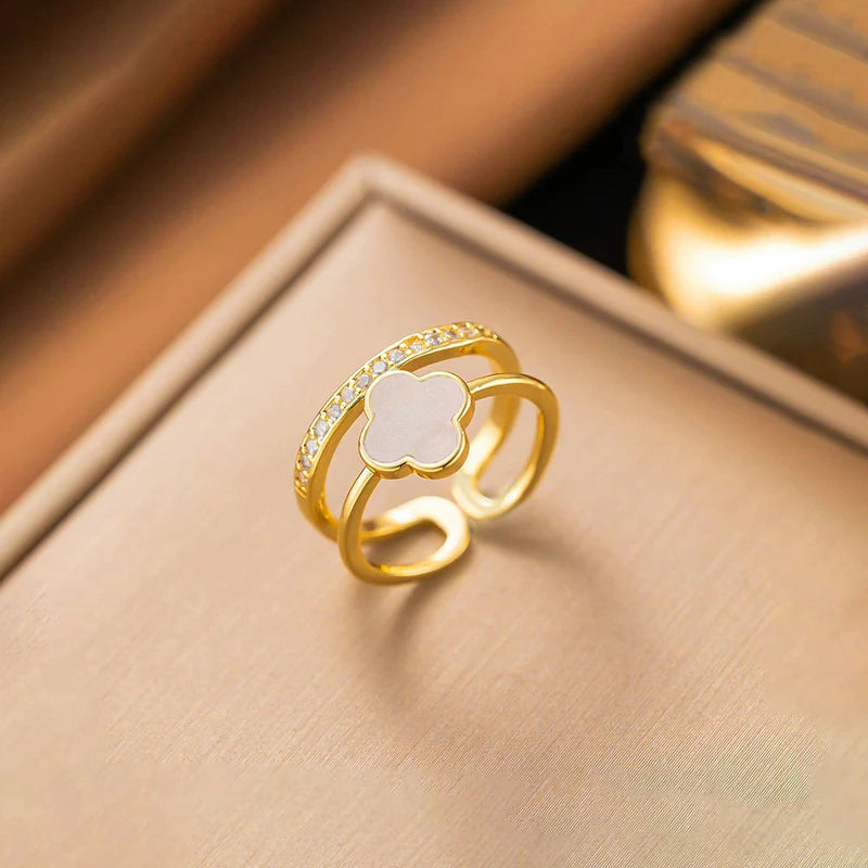 Celeste Clover Open Ring