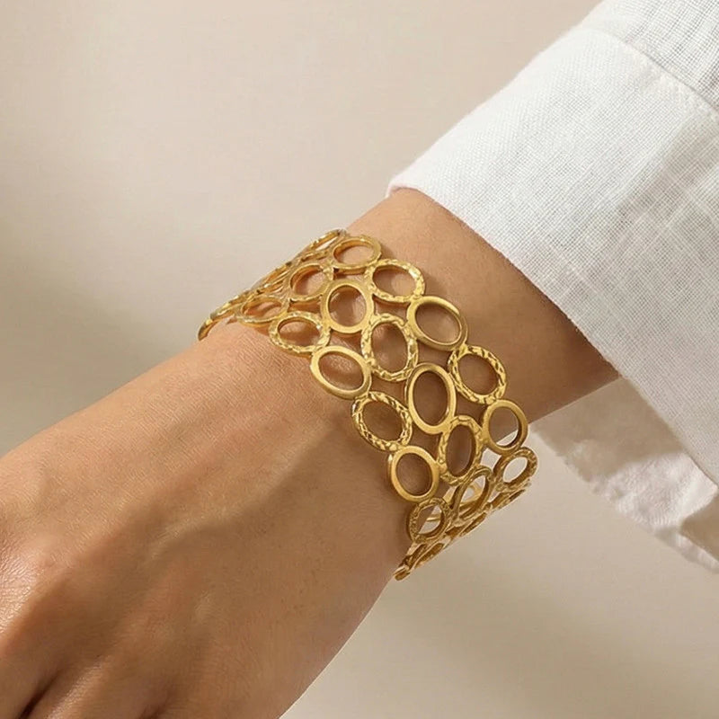 18k Plated Aurelia Anti-Tarnish Gold-Plated Openwork Cuff Bracelet