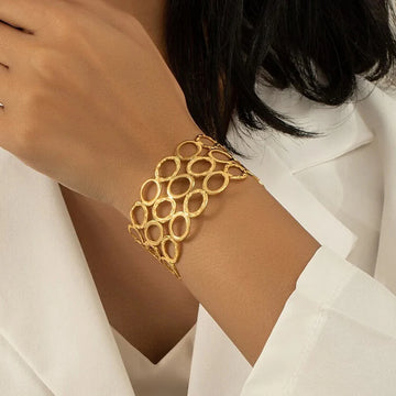 18k Plated Aurelia Anti-Tarnish Gold-Plated Openwork Cuff Bracelet