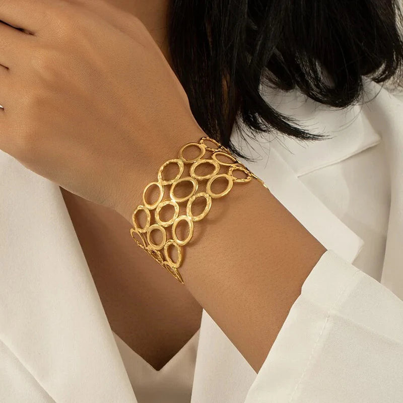 18k Plated Aurelia Anti-Tarnish Gold-Plated Openwork Cuff Bracelet