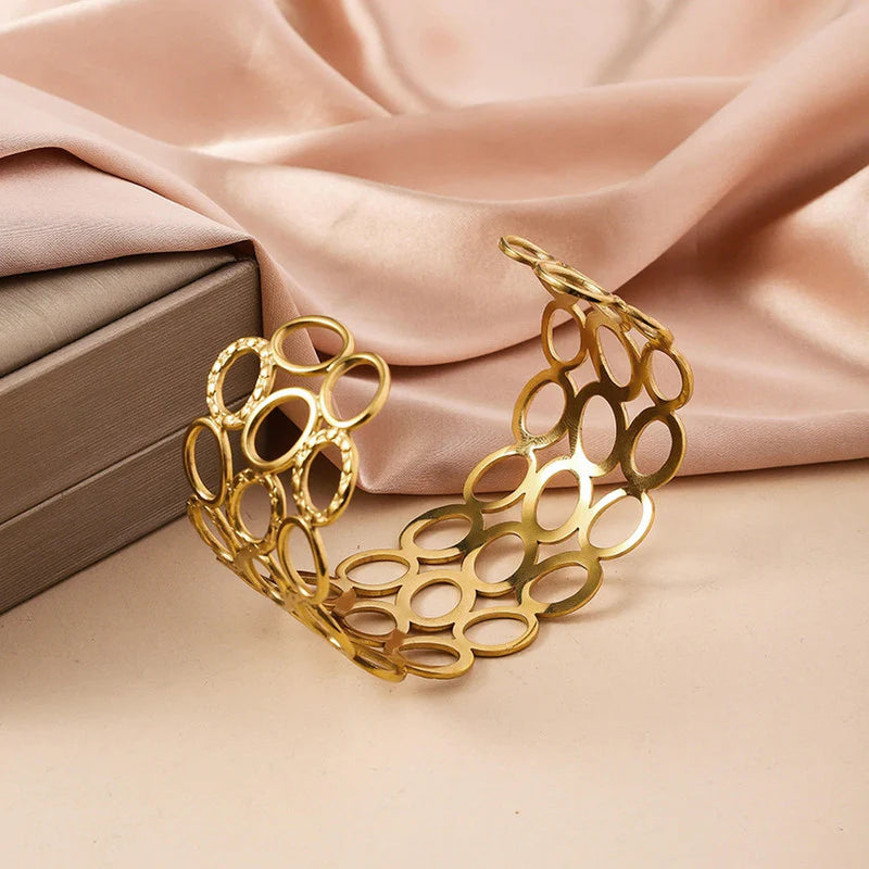 18k Plated Aurelia Anti-Tarnish Gold-Plated Openwork Cuff Bracelet