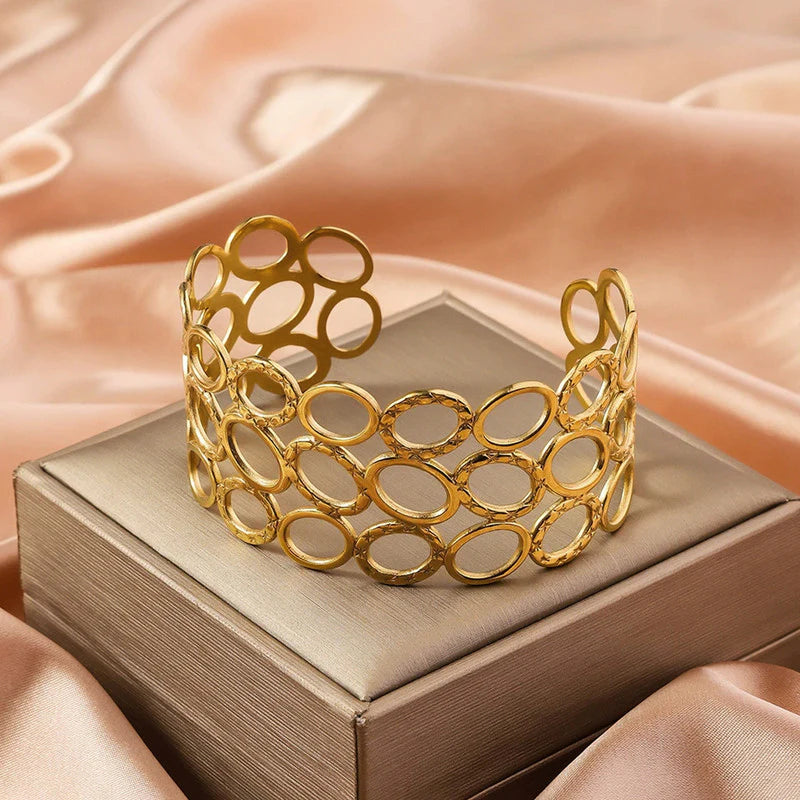 18k Plated Aurelia Anti-Tarnish Gold-Plated Openwork Cuff Bracelet