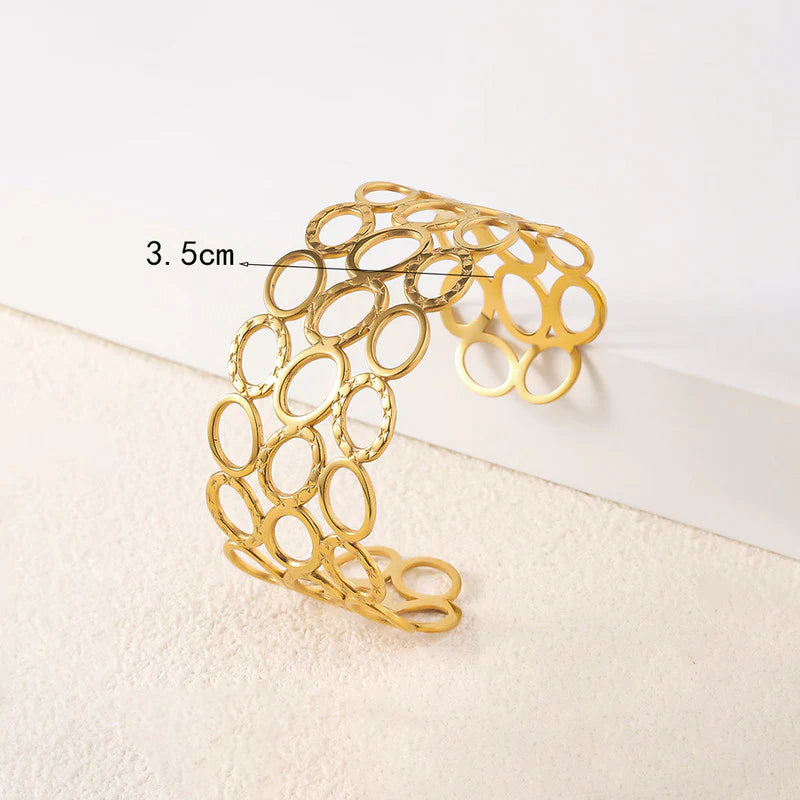 18k Plated Aurelia Anti-Tarnish Gold-Plated Openwork Cuff Bracelet
