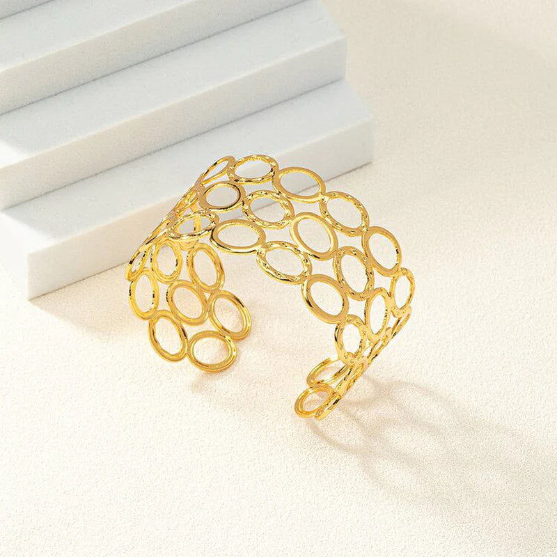 18k Plated Aurelia Anti-Tarnish Gold-Plated Openwork Cuff Bracelet
