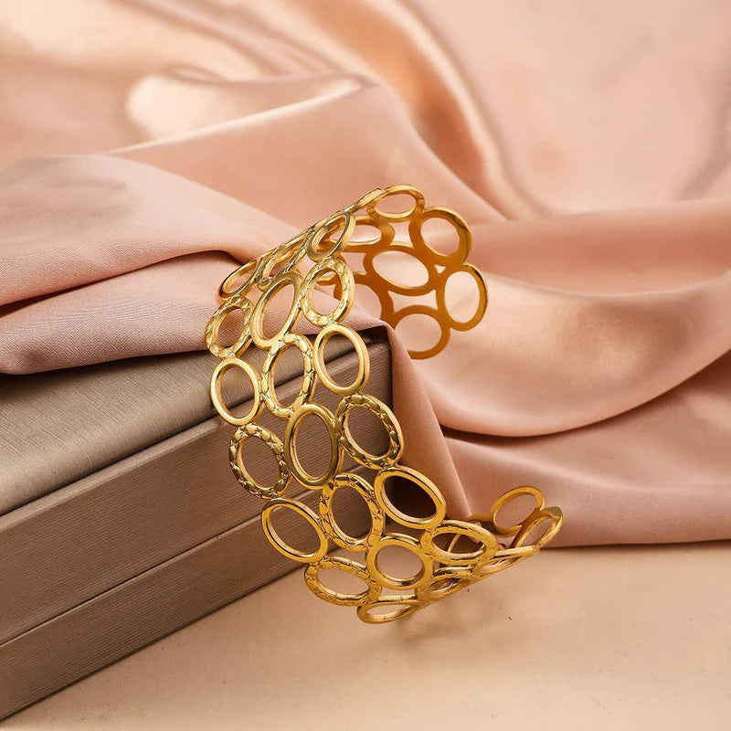 18k Plated Aurelia Anti-Tarnish Gold-Plated Openwork Cuff Bracelet